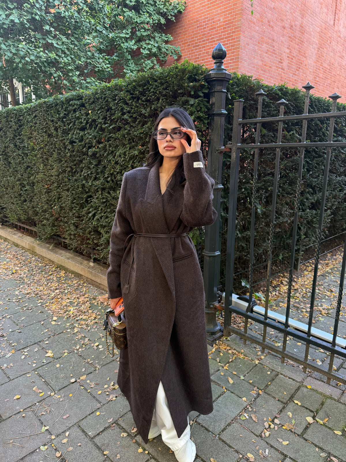 The Élise Wool Blend Belted Coat - Brown