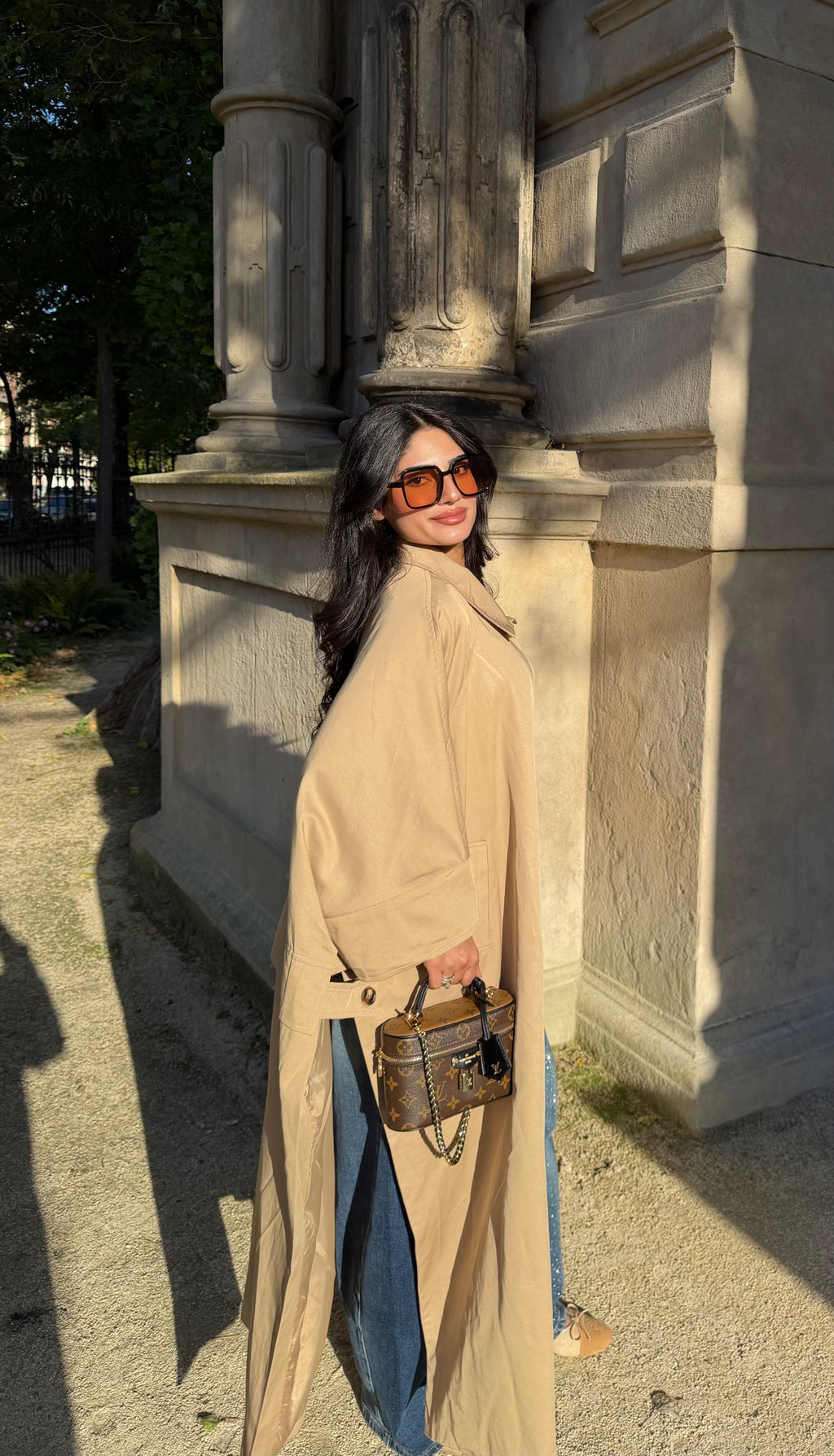 The Camille Oversized Trench Coat - Beige
