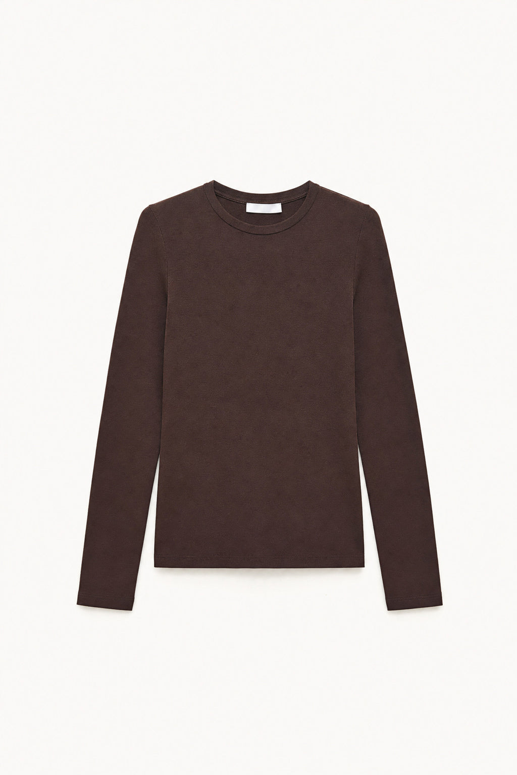 Long-sleeve wool blend T-shirt with crew neck