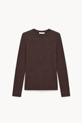 Long-sleeve wool blend T-shirt with crew neck