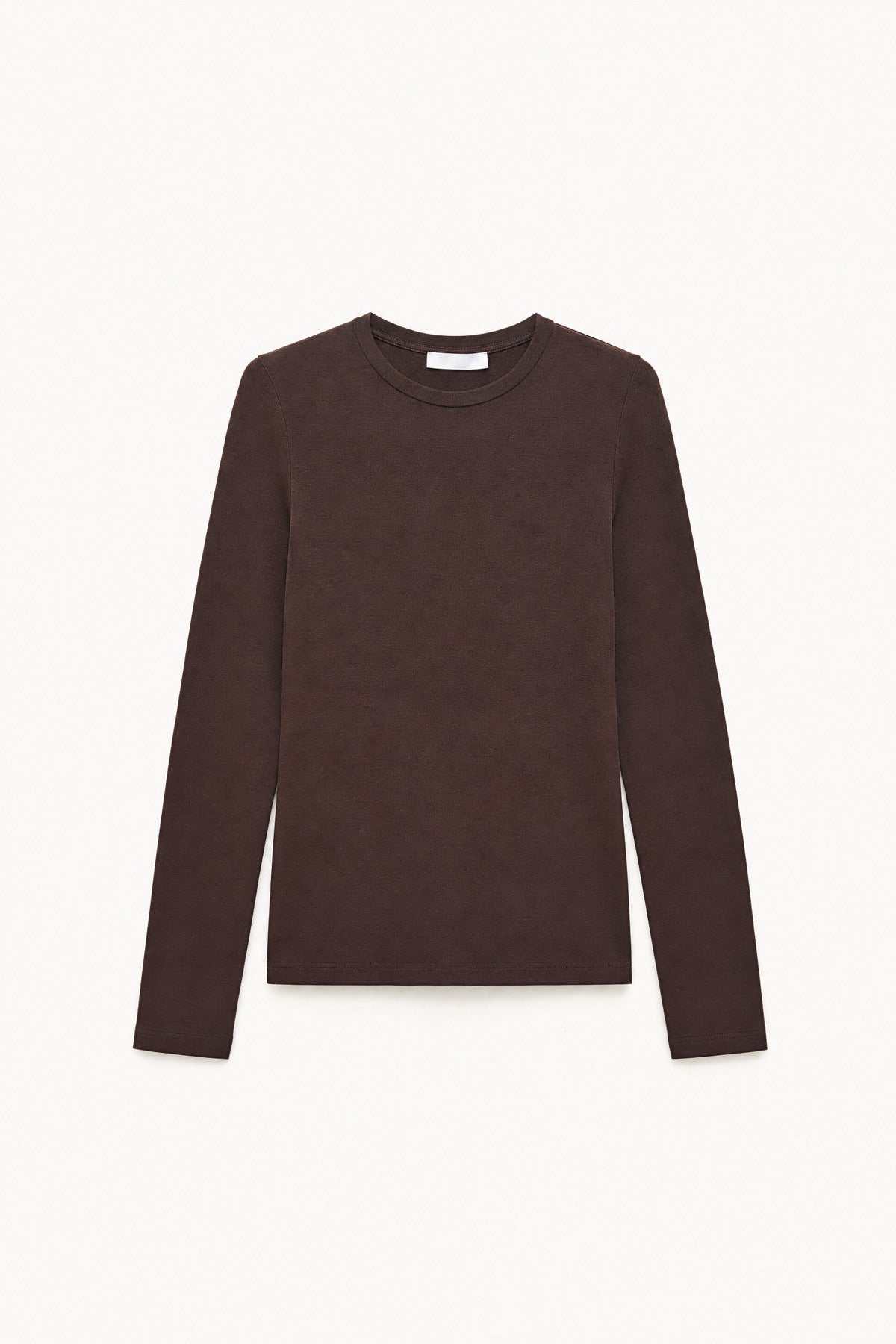 Long-sleeve wool blend T-shirt with crew neck