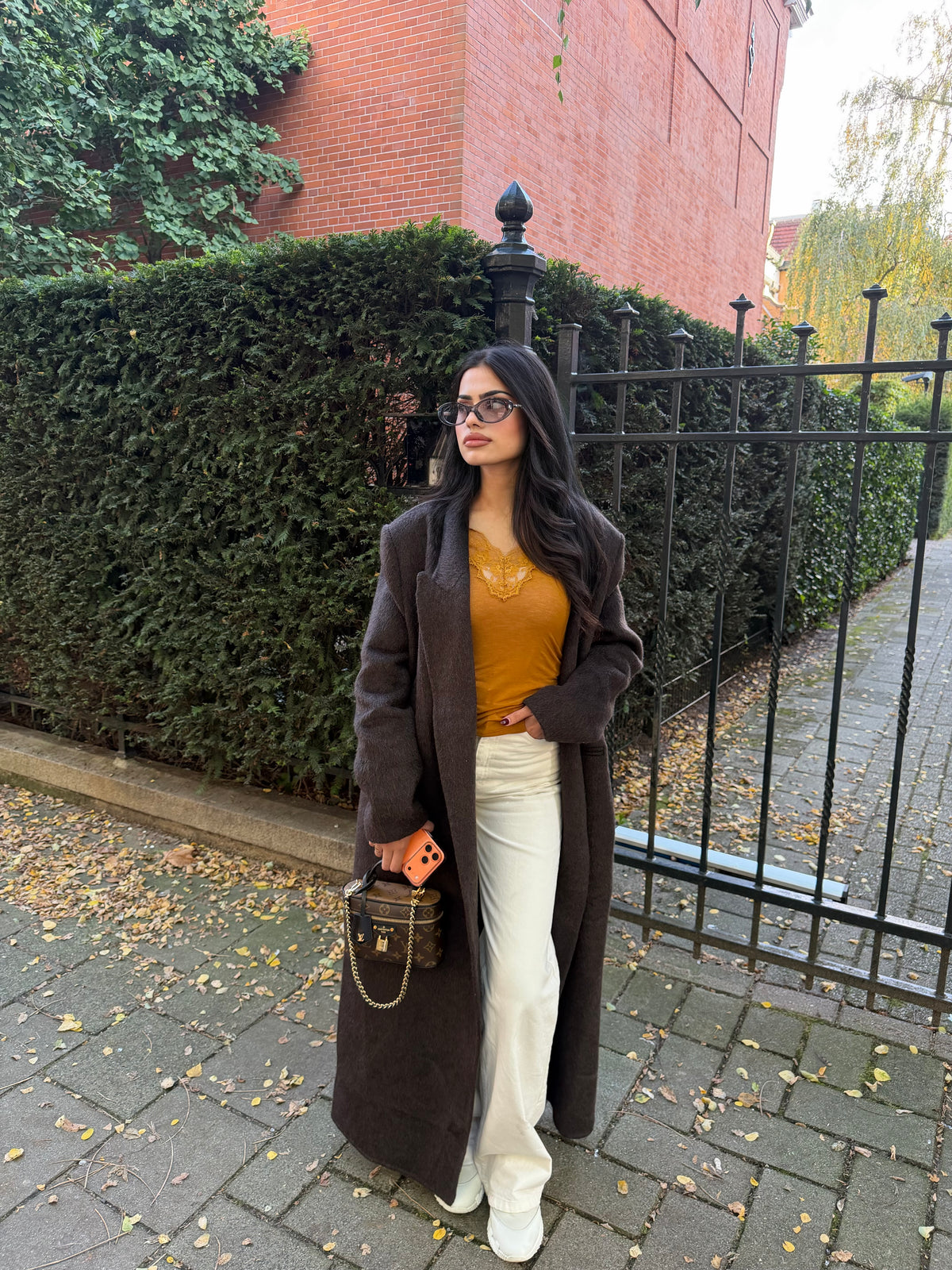 The Élise Wool Blend Belted Coat - Brown
