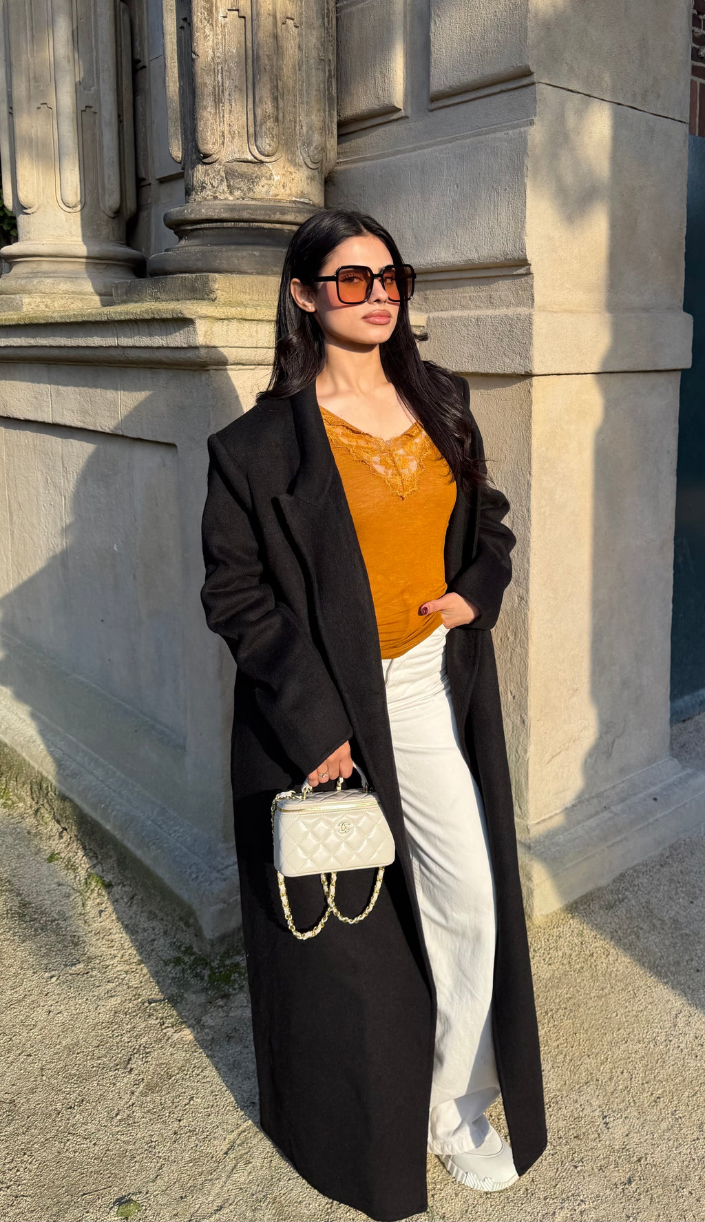 The Élise Wool Blend Belted Coat - Brown