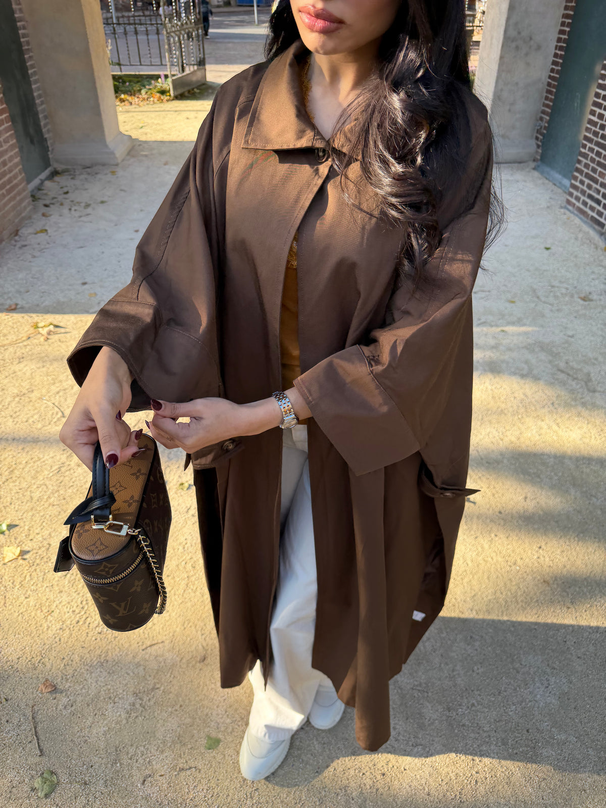 The Camille Oversized Trench Coat - Brown
