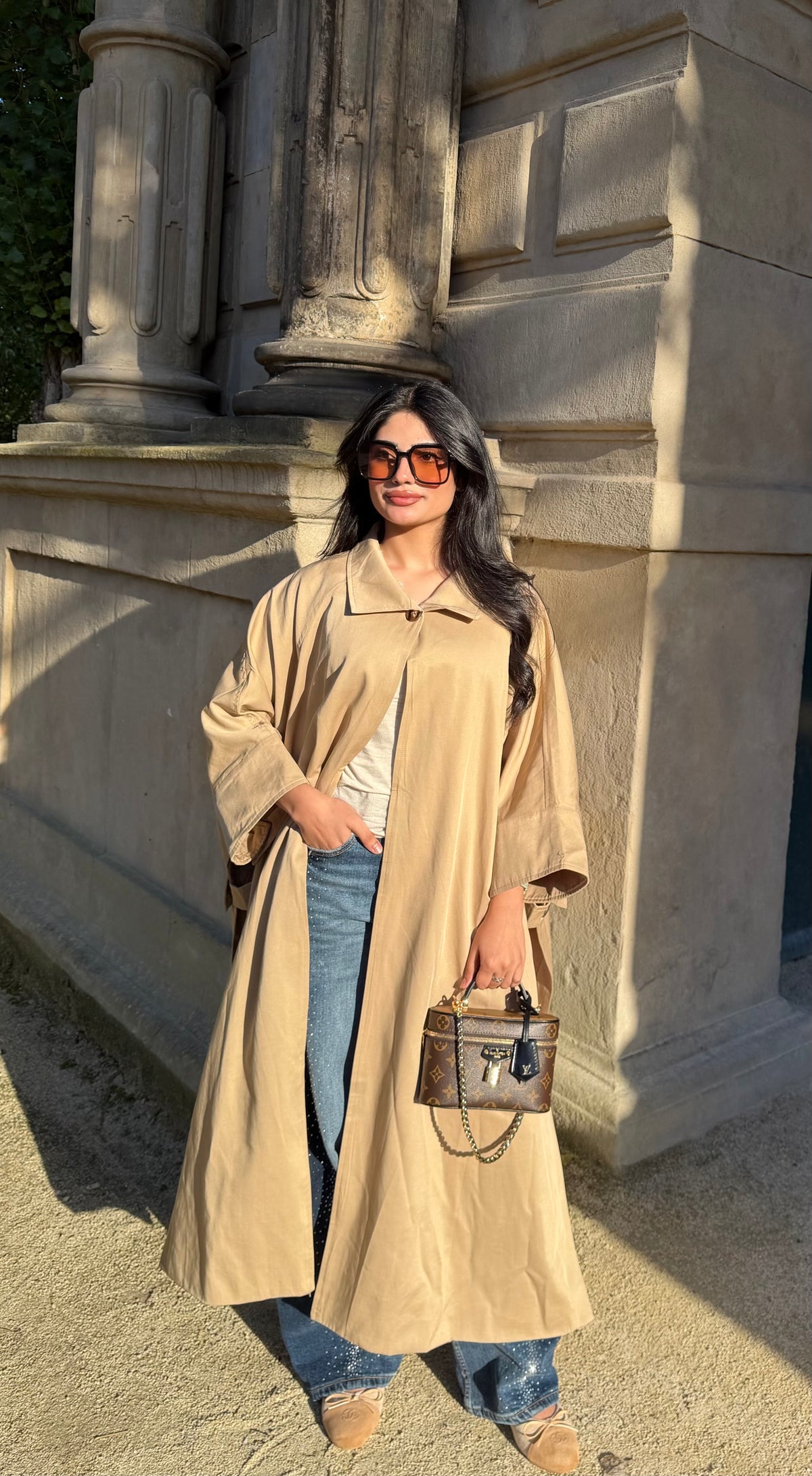 The Camille Oversized Trench Coat - Beige