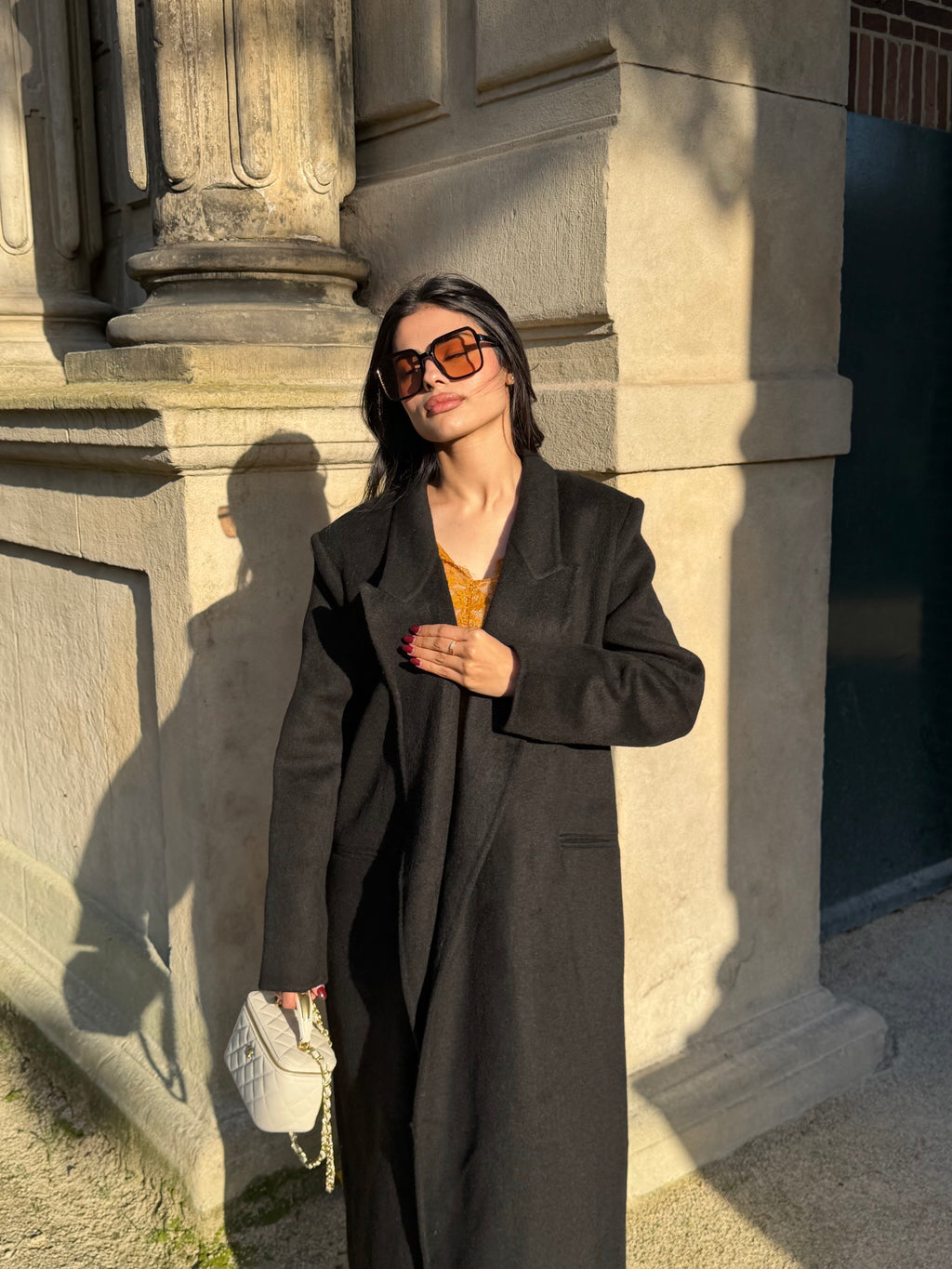 The Élise Wool Blend Belted Coat - Brown
