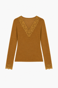 Semi-sheer fabric sweater with cashmere blend