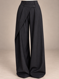 Wide-Leg Pinstripe Trousers