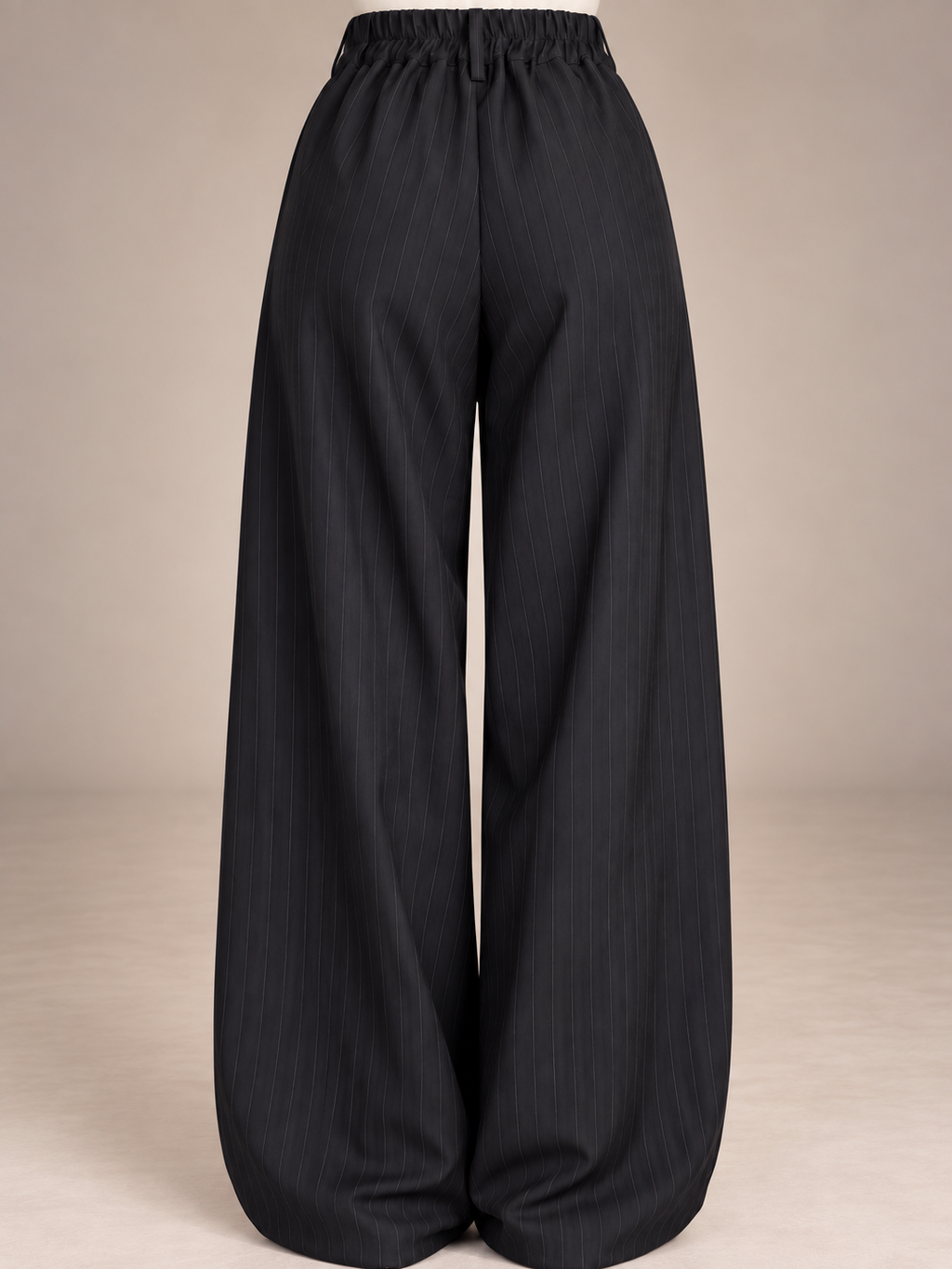 Wide-Leg Pinstripe Trousers